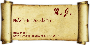 Márk Jolán névjegykártya