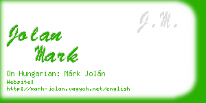 jolan mark business card